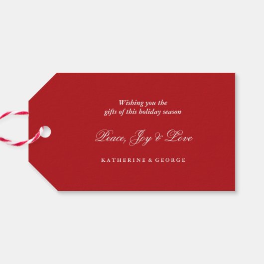 Vloeiend Ornament Joy kerstfeestdag Label Cadeaulabel (Achterkant Horizontaal)