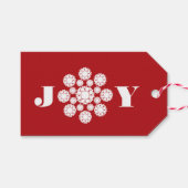 Vloeiend Ornament Joy kerstfeestdag Label Cadeaulabel (Voorkant (Horizontaal))