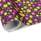 Vloeiend patroon - Opwarmroze, geel en zwart Cadeaupapier (Rol Hoek)