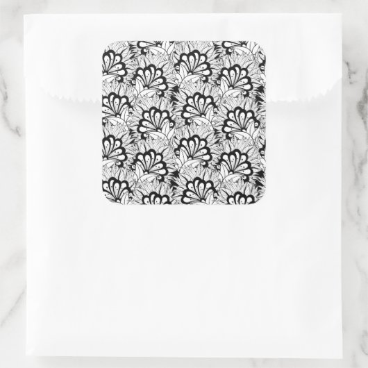 Vloeiend patroondeeg vierkante sticker (Tas)