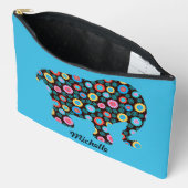 Vloeiend patroonoogmerk op blauwmaat etui (Open)