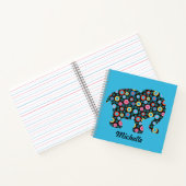 Vloeiend patroonoogmerk op blauwmaat notitieboek (Binnen)