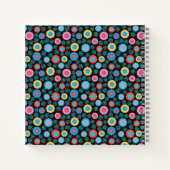 Vloeiend patroonoogmerk op blauwmaat notitieboek (Achterkant)