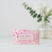 Vloeiend petaal Roos Gold Foil visitekaartje (Staand voorkant)