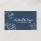 Vloeiend petal op blauw visitekaartje (Voorkant)