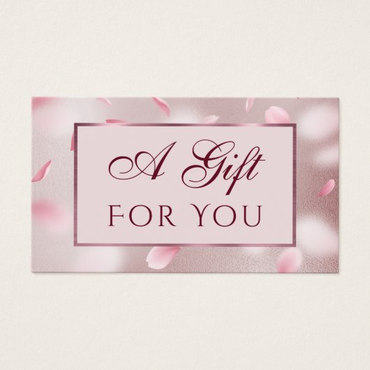 Vloeiend petals Faux Folie Gift Kaart (Voorkant)