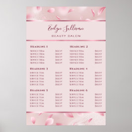 Vloeiend petals Faux Folie Price List Poster