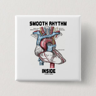 Vloeiend ritme binnenin (medisch anatomisch hart) vierkante button 5,1 cm