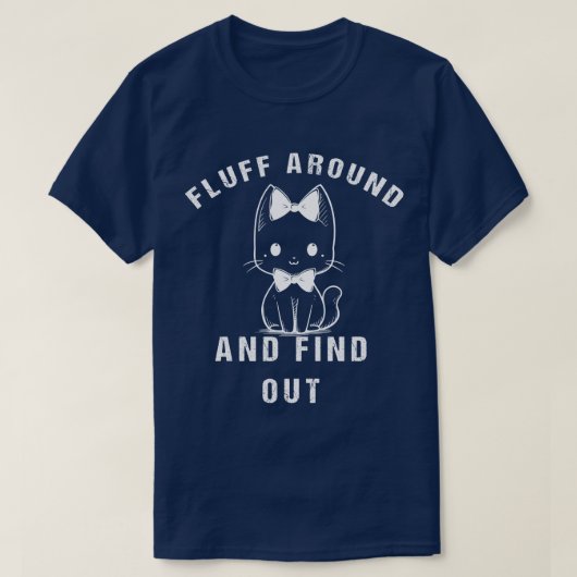Vloeiend rond en ontdek de grappige kat-volwassen t-shirt (Design voorkant)