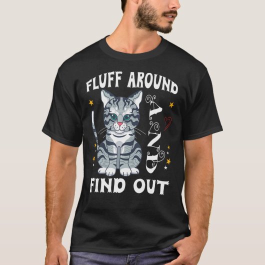 Vloeiend rond en vind Cat T-shirt (Voorkant)