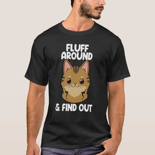 Vloeiend rond en zoek naar katten die katten eten t-shirt (Voorkant)
