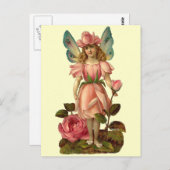 Vloeiend Roos Briefkaart (Voorkant / Achterkant)