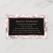 Vloeiend Roos Gold Foil Mandala boven wit Visitekaartje (Achterkant)