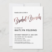 Vloeiend Roos Gold Ombre Bridal Brunch Typografie Kaart (Voorkant)