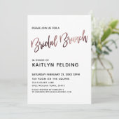 Vloeiend Roos Gold Ombre Bridal Brunch Typografie Kaart (Staand voorkant)