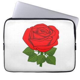 Vloeiend roos - rode roos! laptop sleeve