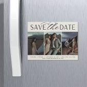 Vloeiend script | 3 Foto Save the Date Magnet
