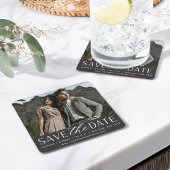 Vloeiend script | De foto bewaart de Datum Kartonnen Onderzetters