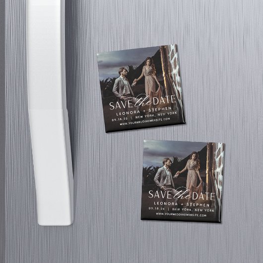 Vloeiend script | De foto bewaart de Datum Magneet