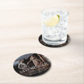 Vloeiend script | De foto bewaart de Datum Ronde Kartonnen Onderzetter (Insitu)