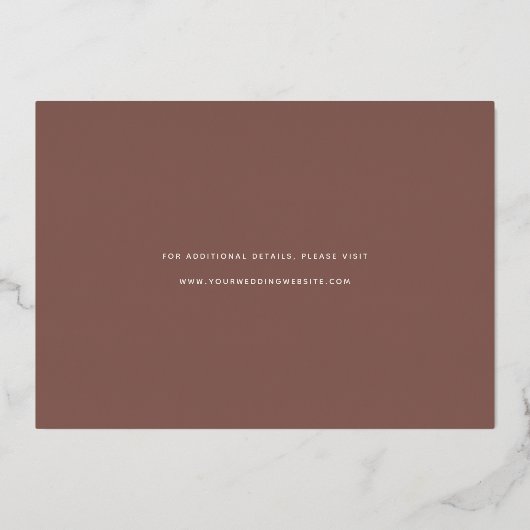 Vloeiend script | Enige Foto slaat de datum op Folie Uitnodiging (Achterkant)