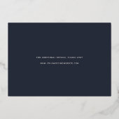 Vloeiend script | Enige Foto slaat de datum op Folie Uitnodiging (Achterkant)