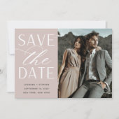 Vloeiend script | Enkelvoudig fotohuwelijk Save The Date (Voorkant)