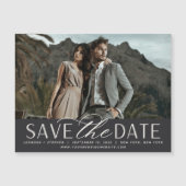 Vloeiend script | Foto Save the Date Magnet (Voorkant)