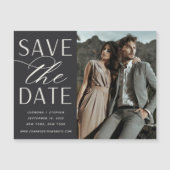 Vloeiend script | Foto Save the Date Magnet (Voorkant)