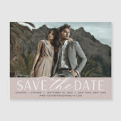 Vloeiend script | Foto Save the Date Magnet (Voorkant)