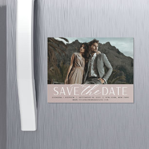 Vloeiend script   Foto Save the Date Magnet