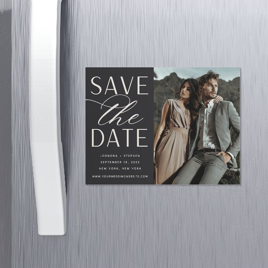 Vloeiend script | Foto Save the Date Magnet
