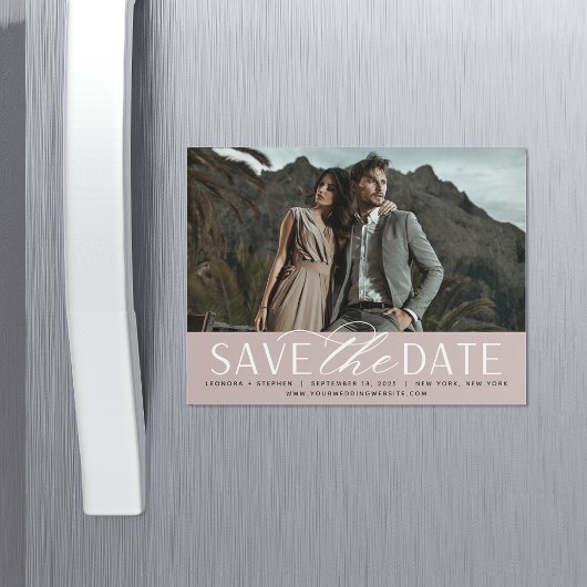 Vloeiend script | Foto Save the Date Magnet