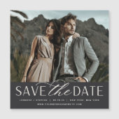 Vloeiend script | Foto Save the Date Magnet (Voorkant)