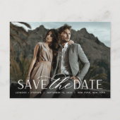 Vloeiend script | Foto Wedding Save the Date Aankondigingskaart (Voorkant)