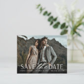 Vloeiend script | Foto Wedding Save the Date Aankondigingskaart (Staand voorkant)