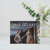 Vloeiend script | Foto Wedding Save the Date Aankondigingskaart (Staand voorkant)