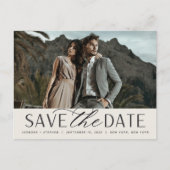 Vloeiend script | Foto Wedding Save the Date Aankondigingskaart (Voorkant)