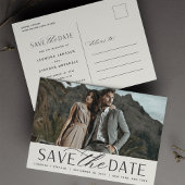 Vloeiend script | Foto Wedding Save the Date Aankondigingskaart