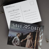 Vloeiend script | Foto Wedding Save the Date Aankondigingskaart