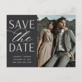 Vloeiend script | Foto Wedding Save the Date Aankondigingskaart (Voorkant)