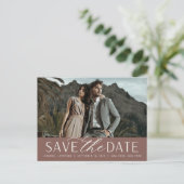 Vloeiend script | Foto Wedding Save the Date Aankondigingskaart (Staand voorkant)