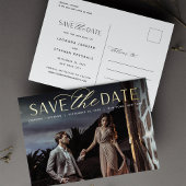 Vloeiend script | Foto Wedding Save the Date Folie Uitnodiging Briefkaart