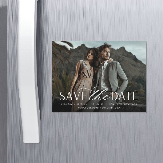 Vloeiend script | Horizontale foto slaat de datum