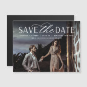 Vloeiend script | Horizontale foto slaat de datum  (Voorkant / Achterkant)