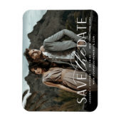 Vloeiend script | Horizontale foto slaat de datum  Magneet (Verticaal)