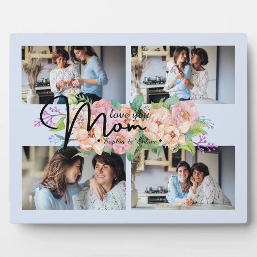 Vloeiend script je moeder 4 Foto Collage Fotoplaat (Voorkant)
