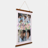 Vloeiend script je moeder 4 Foto Collage Hangend Wandkleed (Gebogen)