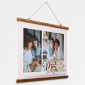 Vloeiend script je moeder 4 Foto Collage Hangend Wandkleed (Gebogen)