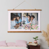 Vloeiend script je moeder 4 Foto Collage Hangend Wandkleed (Slaapkamer)